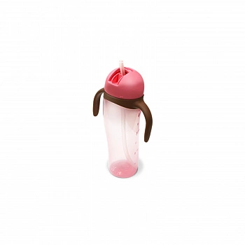 Большая бутылочка в форме пингвина (розовая) Large Straw Penguin Cup (Pink)