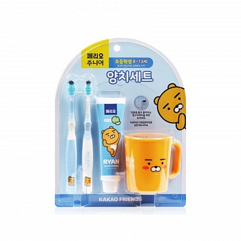 Набор для чистки зубов для детей 8-13 лет Perio Junior Brushing Set 4 Step (Age 8-13)