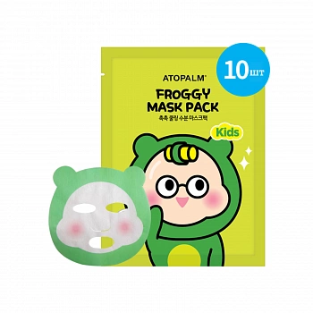 Детская тканевая маска в виде лягушки 10шт KIDS Froggy Mask Pack 10ea