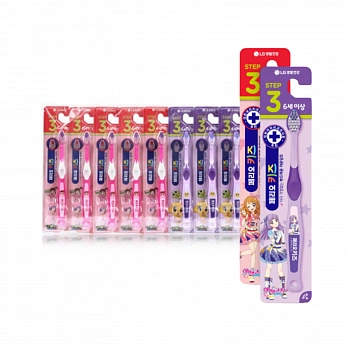 Зубная щетка для детей от 6 лет и старше (набор) 02 Perio Kids 3 Step Tooth Brush Mystery Apartment 2ea