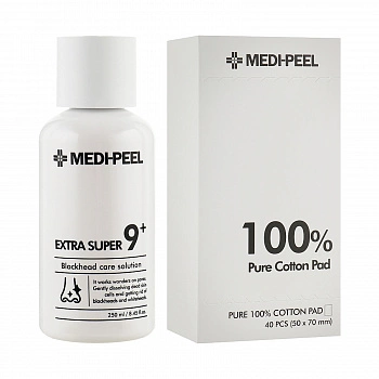 Очищающее средство для удаления чёрных точек+ хлопковые диски 40 шт. Extra Super 9 Plus + Cotton Pad 40 pcs