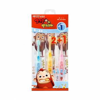 Набор детских зубных щеток для мальчиков 3шт Little Kids Cocomong Character Toothbrush For Boys 3ea