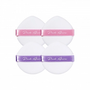 Пафф в форме капли воды для увлажняющего кушона 4шт Pink Aura Cushion Puff Season 3 4ea