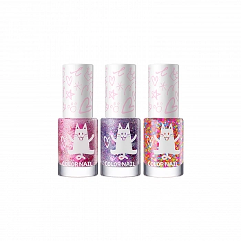 Детский лак для ногтей 3шт KIDS Color Nail Glitter Set 3ea