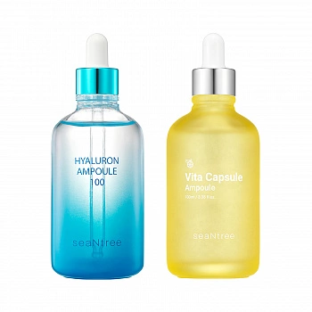 Набор сывороток для лица с витамином С и 100% гиалуроновой кислотой Vita Capsule Ampoule + Hyaluronic Ampoule 100