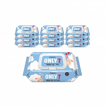 Детские влажные салфетки 70шт*10 Only7 PinkFong Wet Wipes Trust 65 70ea*10